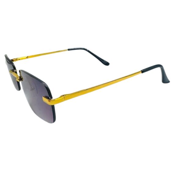 7013 | Black Rimless Lens Rectangle Sunglasses - Picture 2 of 5